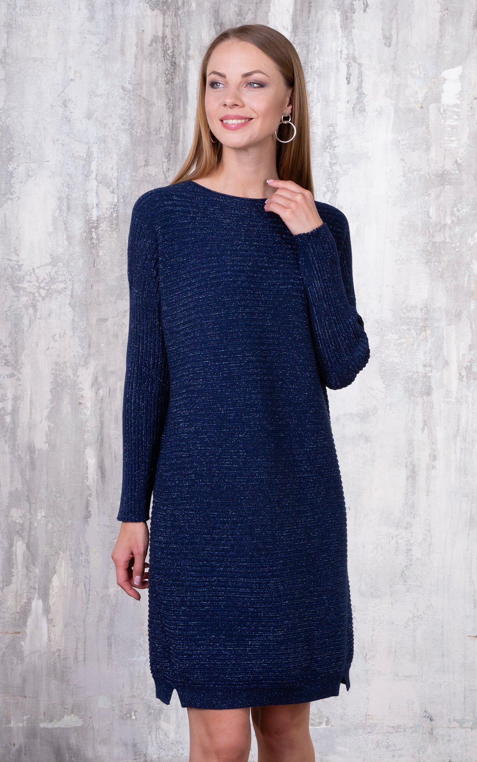 Strickkleid mit Glitzergarn
