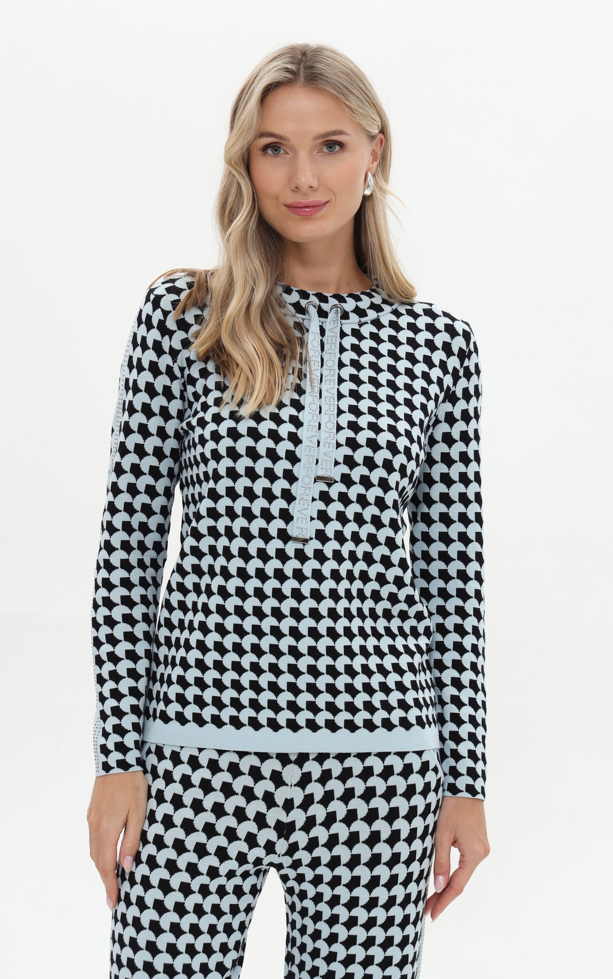 Pullover mit geometrischem Allover-Muster