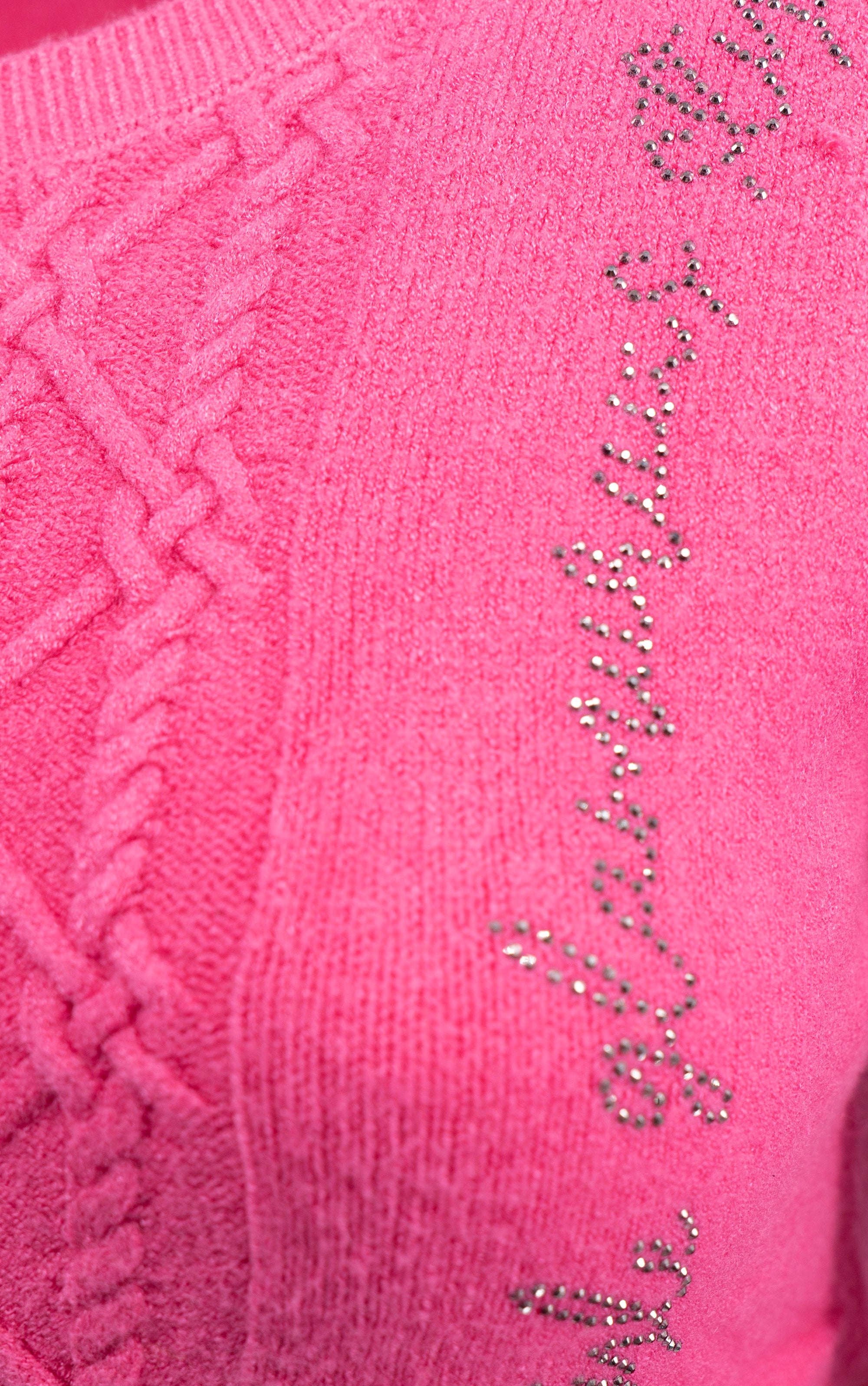 Strickpullover Winterpullover mit glitzernden Schriftzug