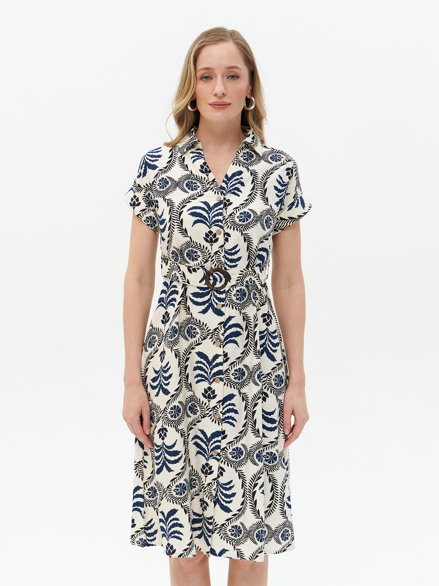 Hemdblusenkleid mit Print