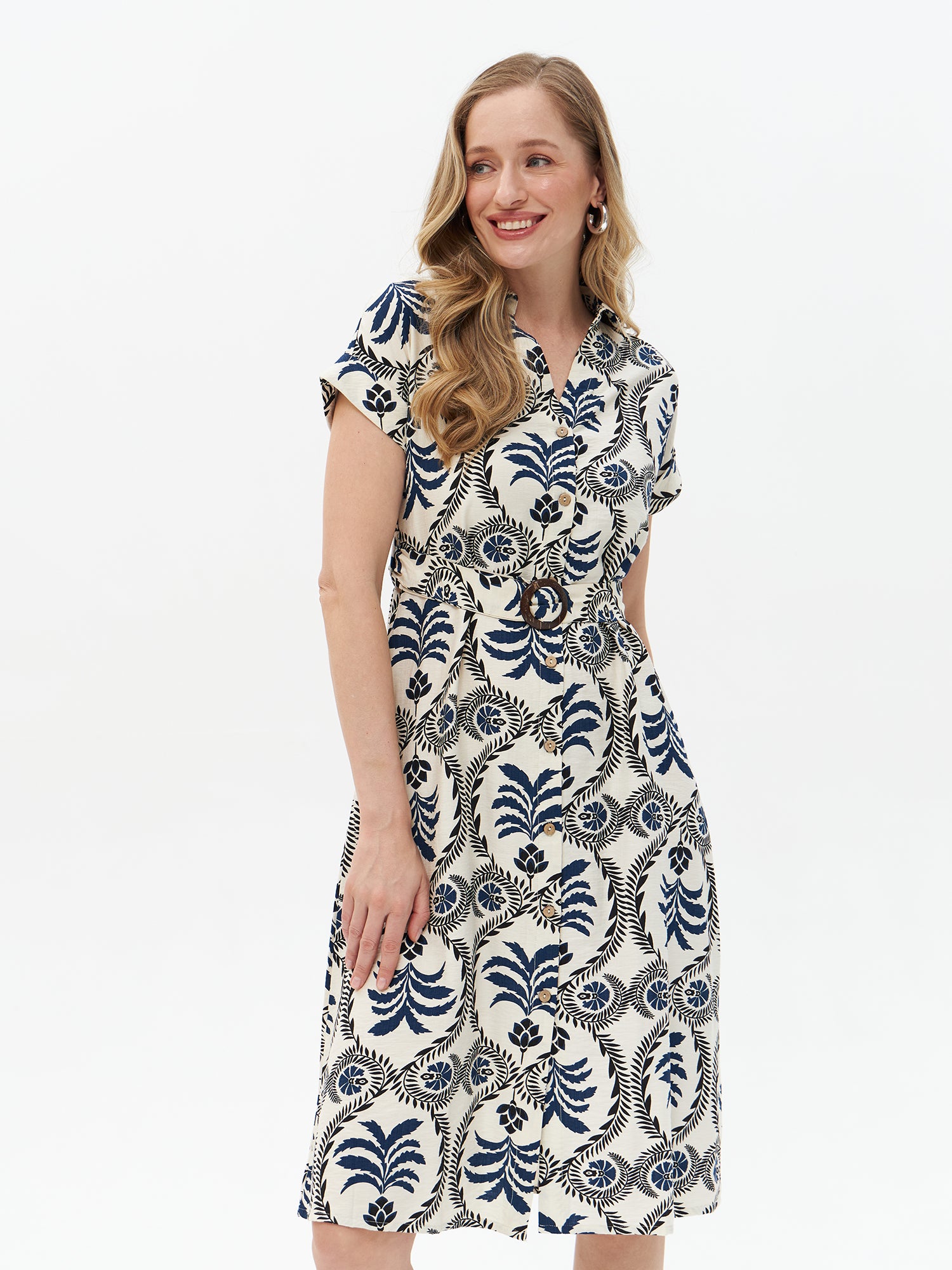 Hemdblusenkleid mit Print