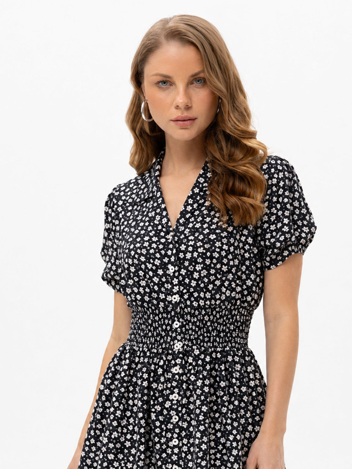 Hemdblusenkleid mit Blumenprint
