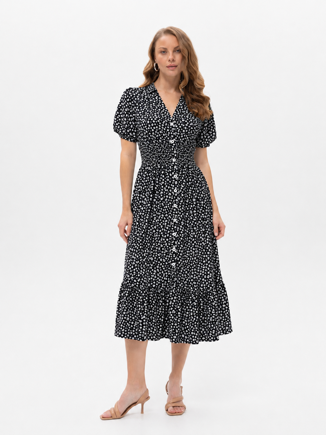 Hemdblusenkleid mit Blumenprint
