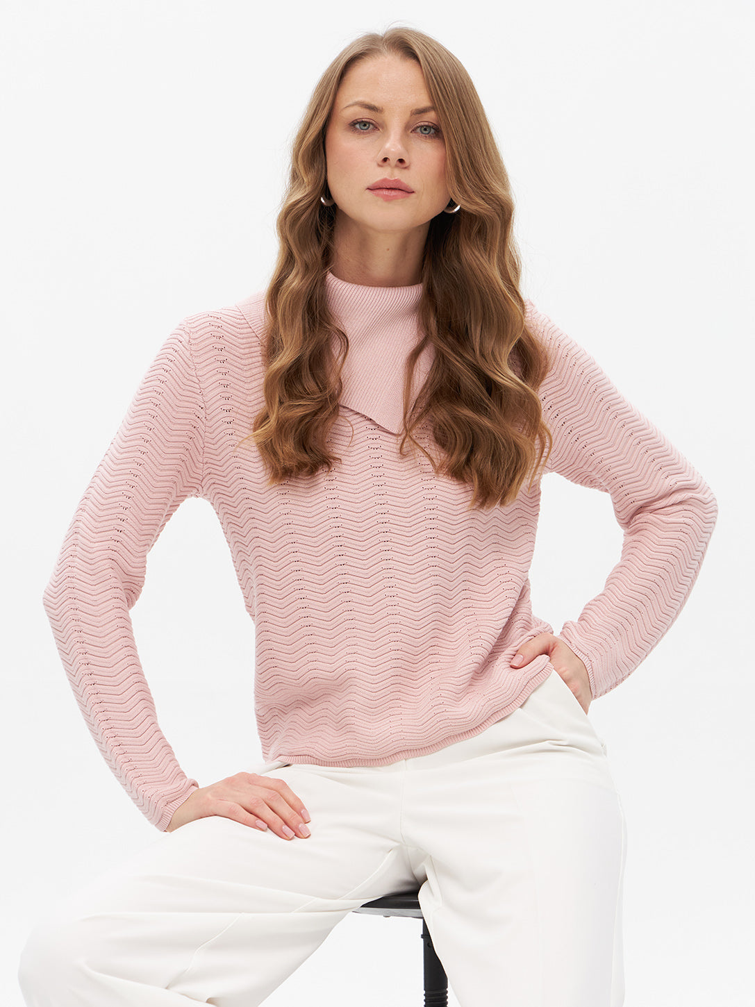 Pullover mit Umschlagkragen