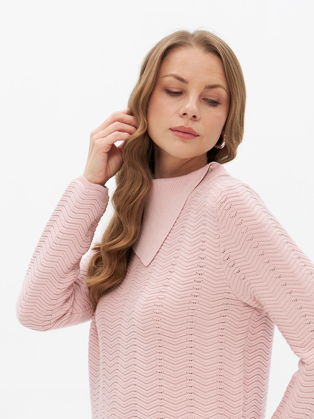 Pullover mit Umschlagkragen