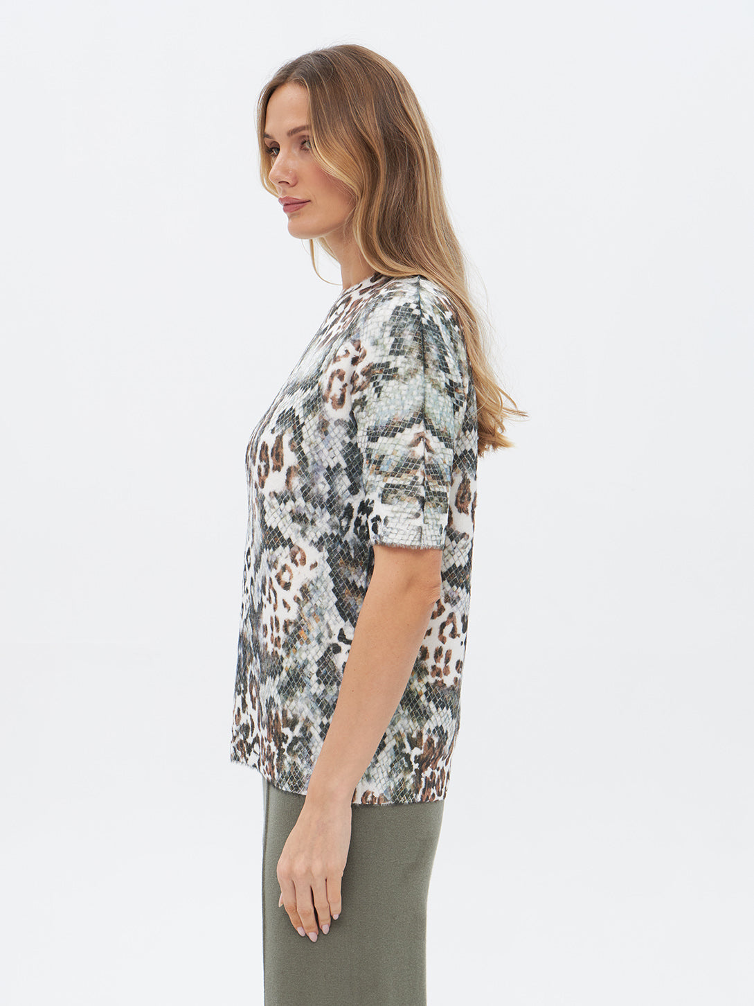 Pullover mit Animalprint-Mix
