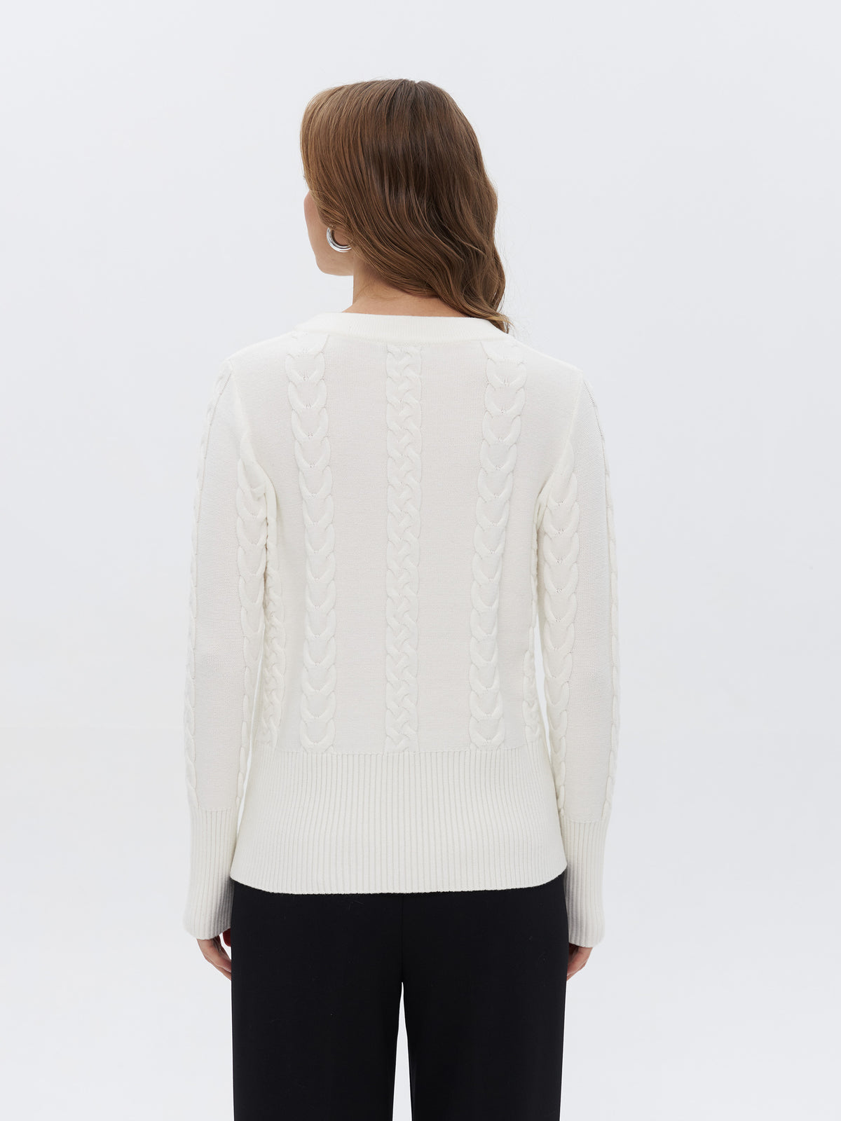 Pullover mit Ripp- und Zopfstrick