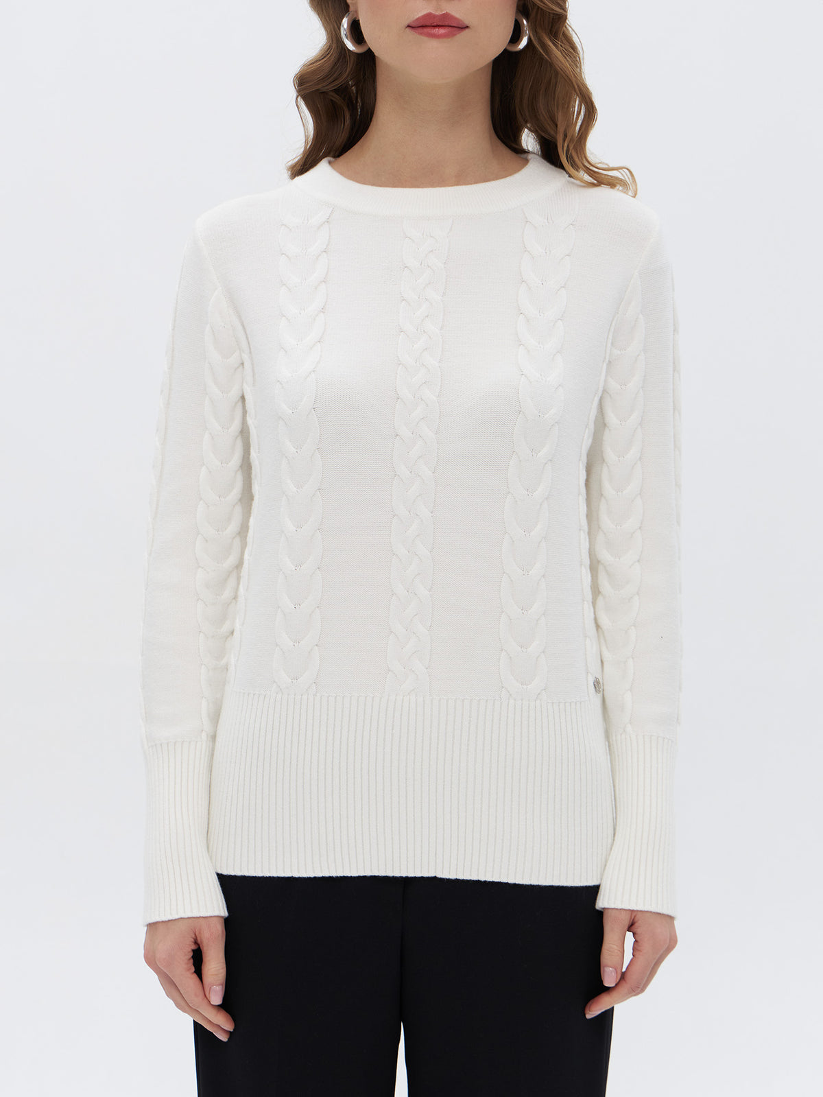 Pullover mit Ripp- und Zopfstrick
