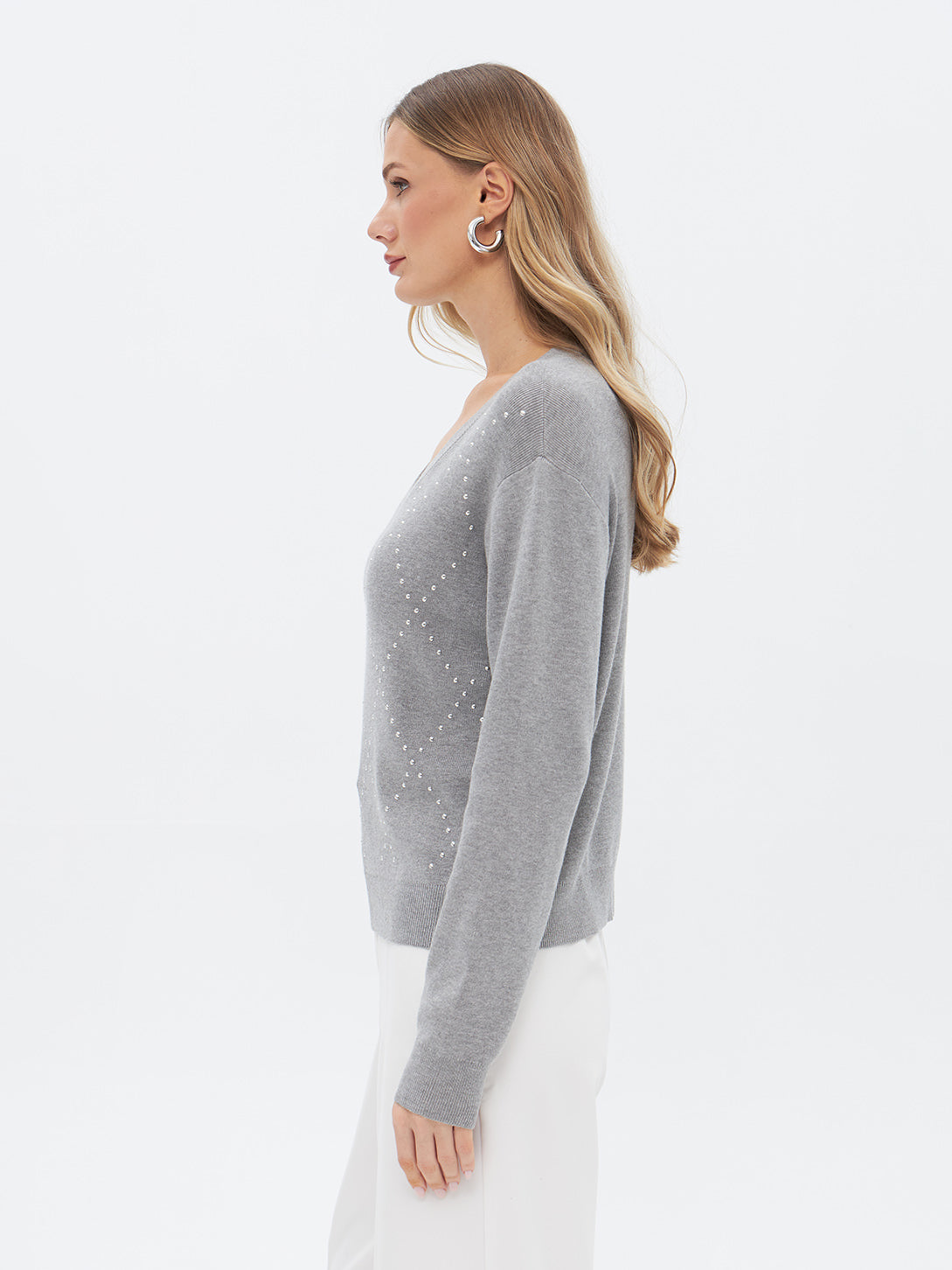 Pullover mit Perlenapplikation