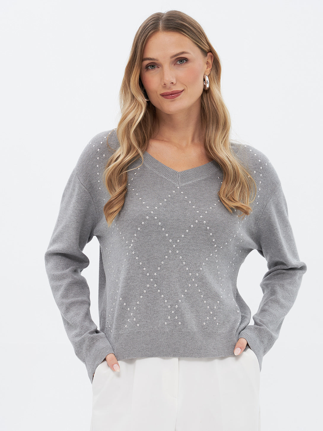 Pullover mit Perlenapplikation
