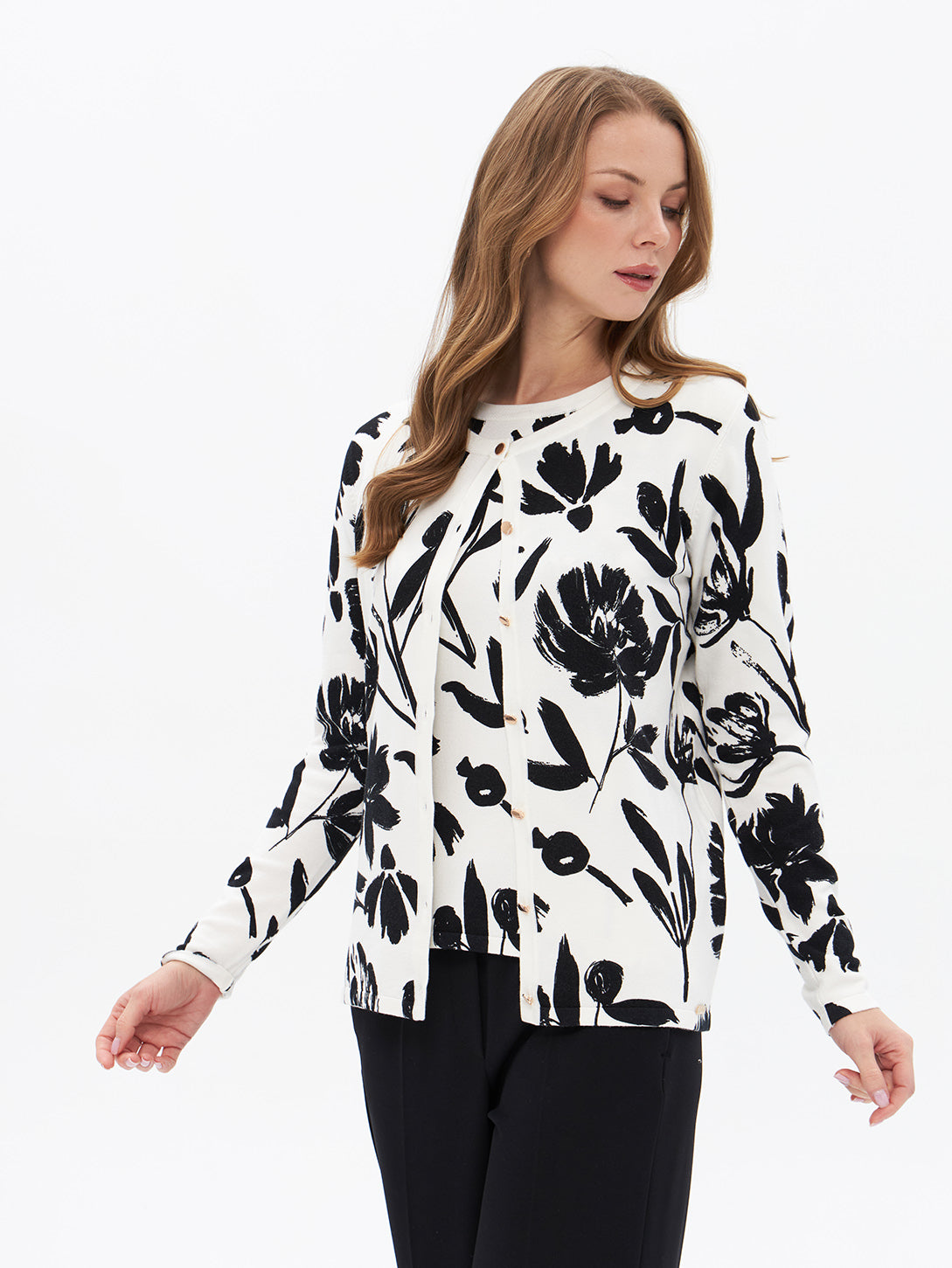 Twinset mit Blumenmuster