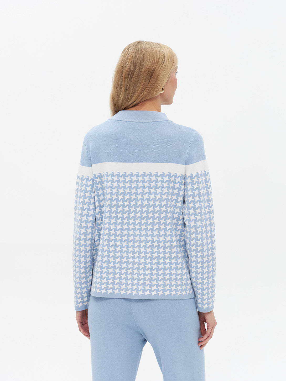 Cardigan mit Hahnentrittmuster
