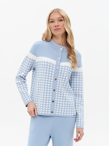 Cardigan mit Hahnentrittmuster
