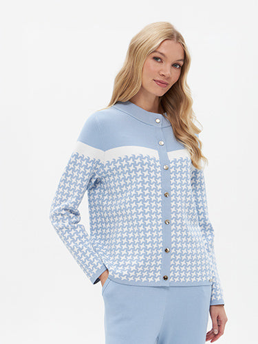 Cardigan mit Hahnentrittmuster