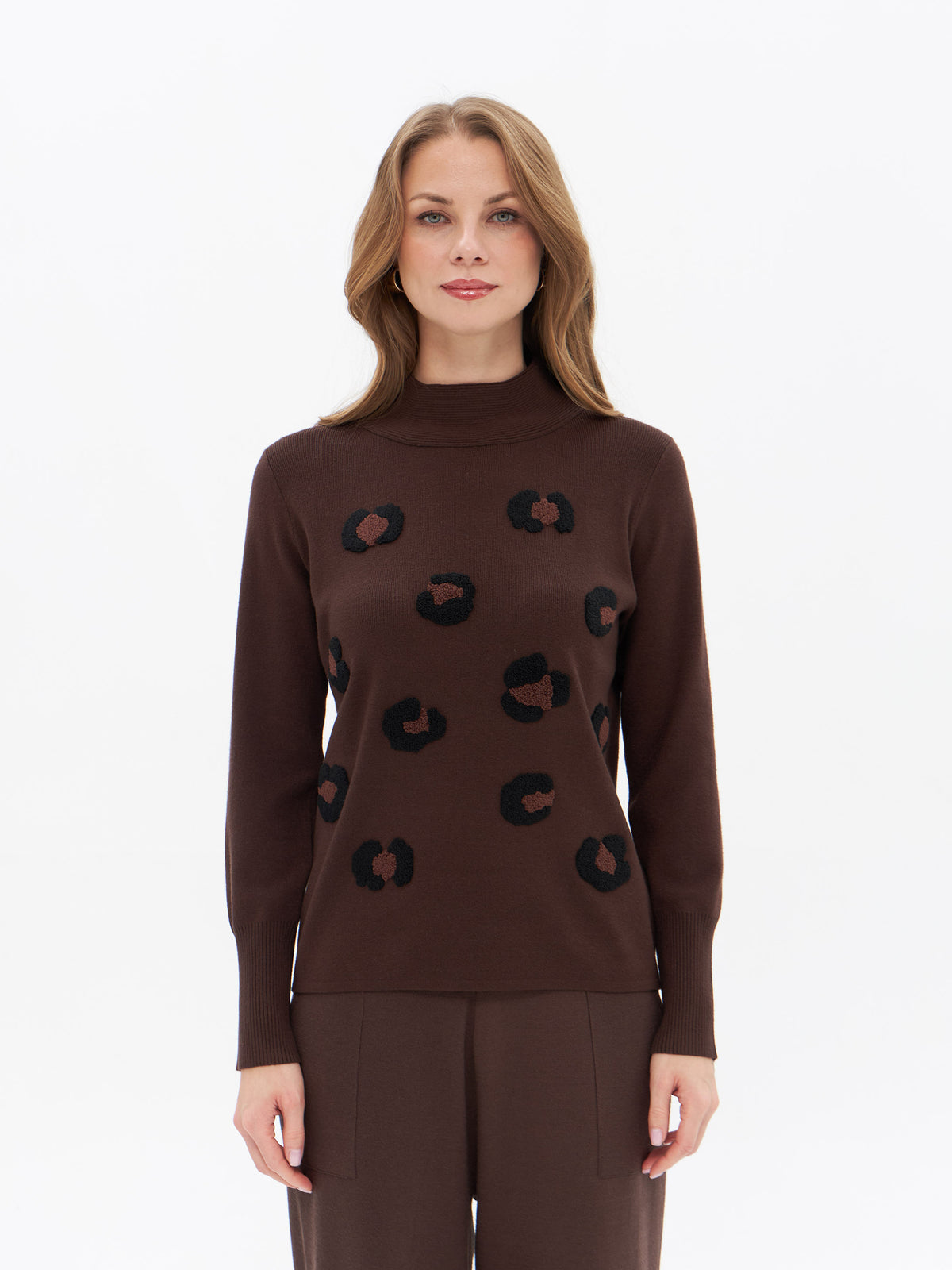 Strickpullover mit Leoparden Details