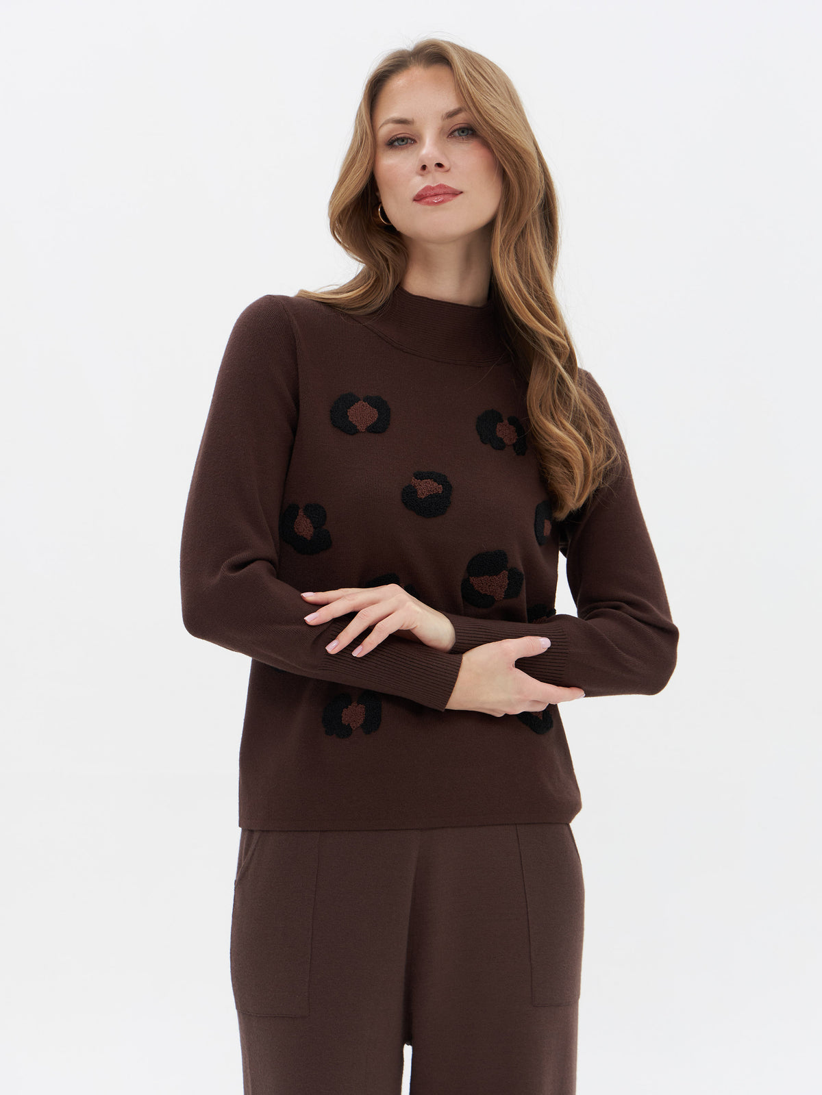 Strickpullover mit Leoparden Details