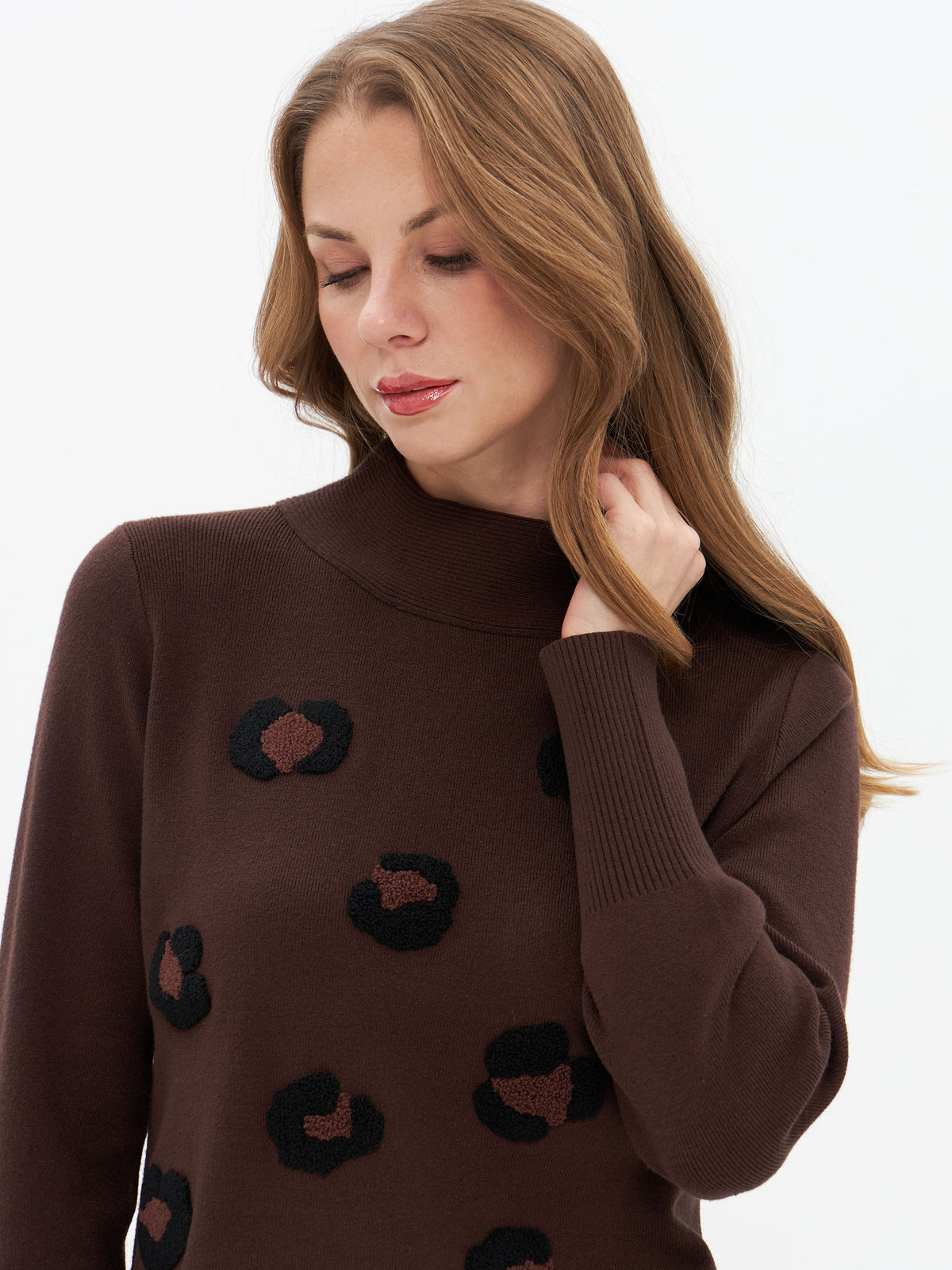 Strickpullover mit Leoparden Details