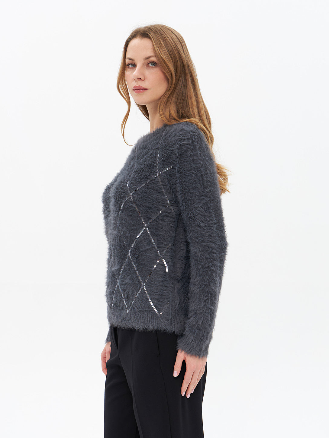 Pullover mit Rauten-Gittermuster