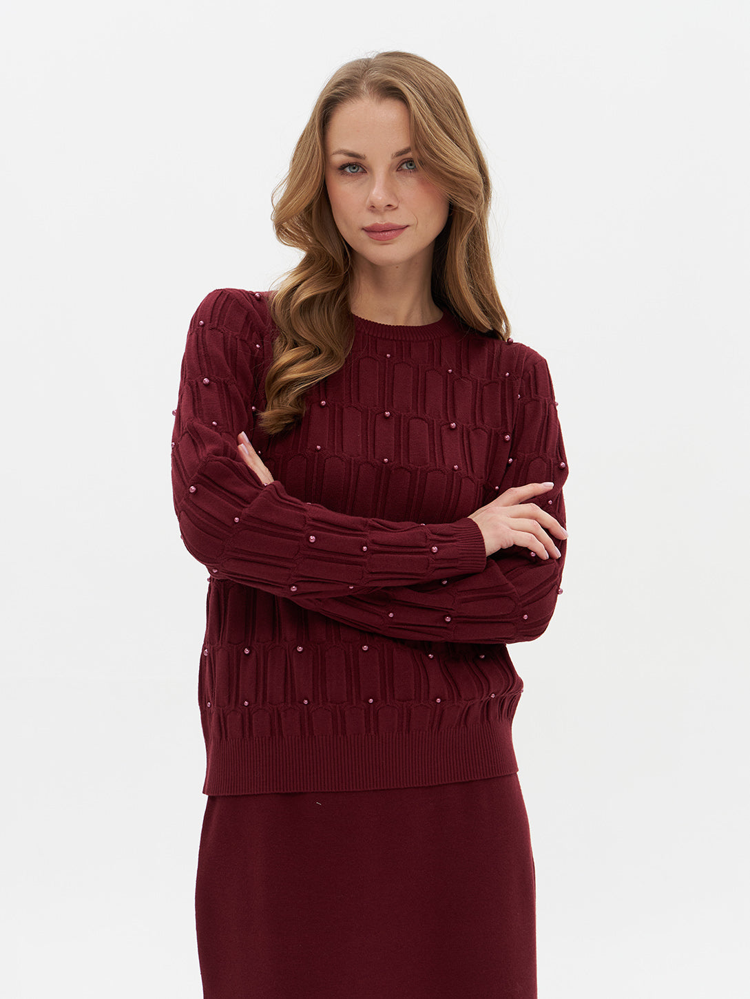 Pullover mit Perlen Details