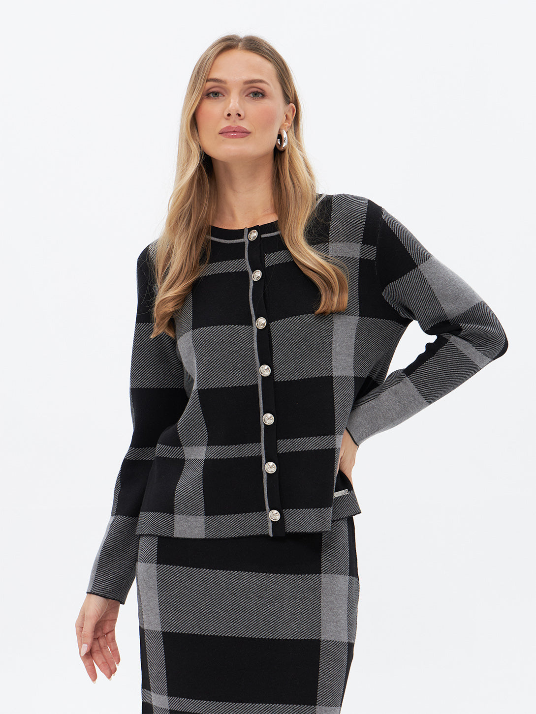 Cardigan mit Karomuster