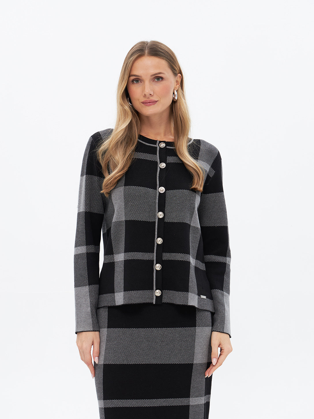 Cardigan mit Karomuster