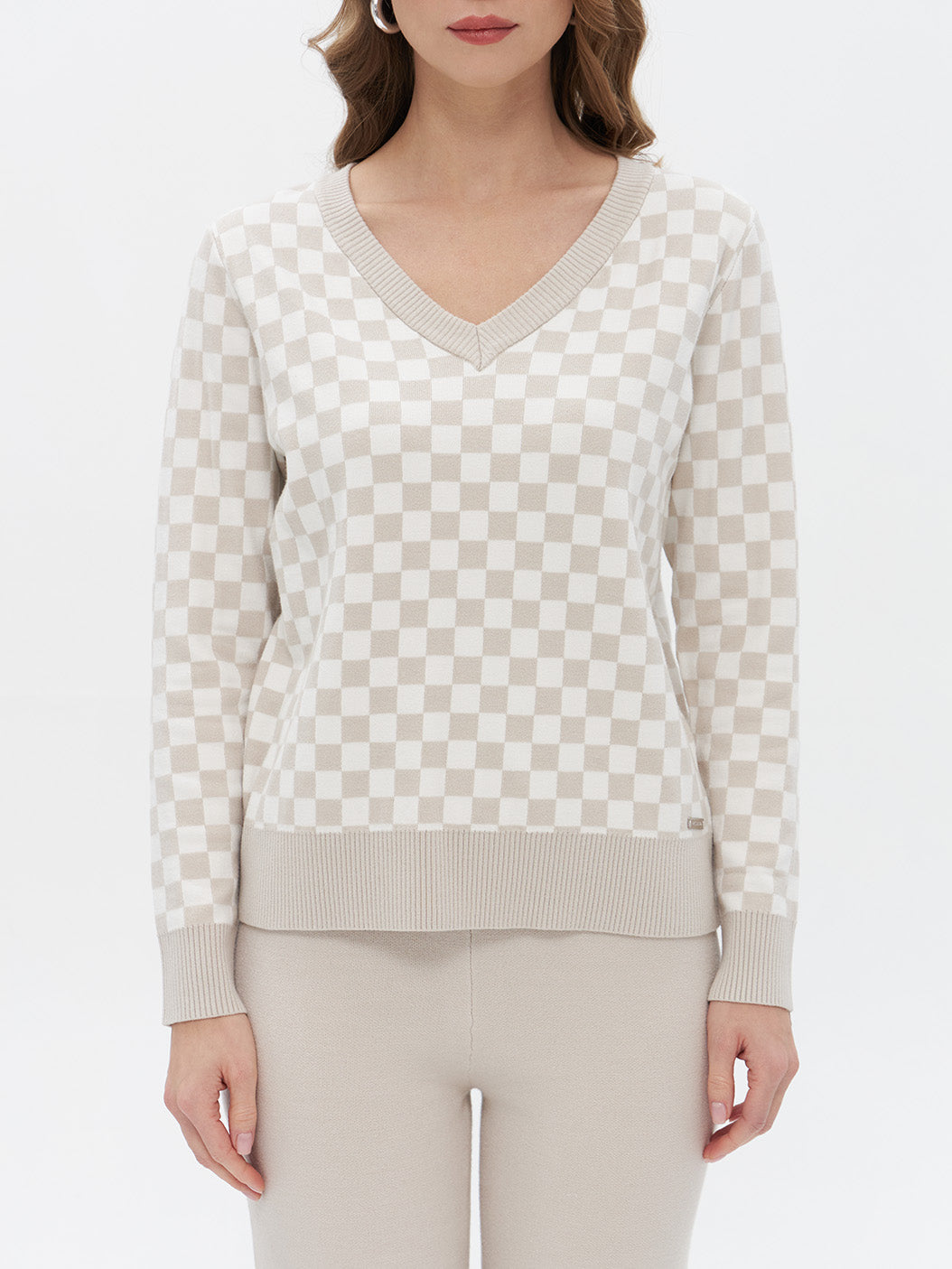 Pullover mit Schachbrett-Muster