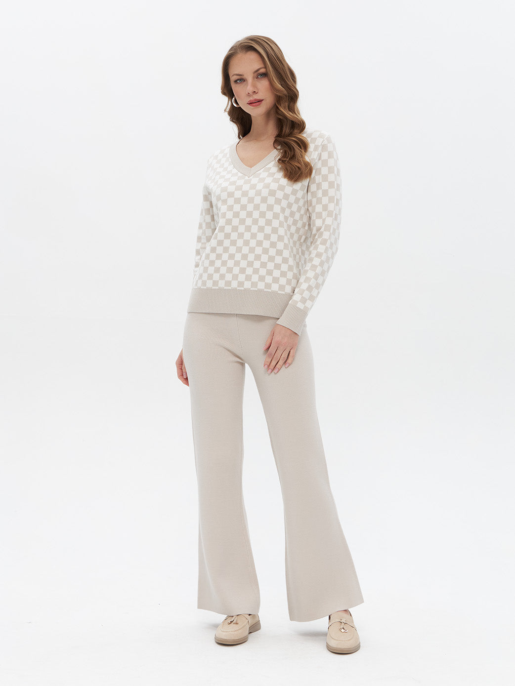 Pullover mit Schachbrett-Muster