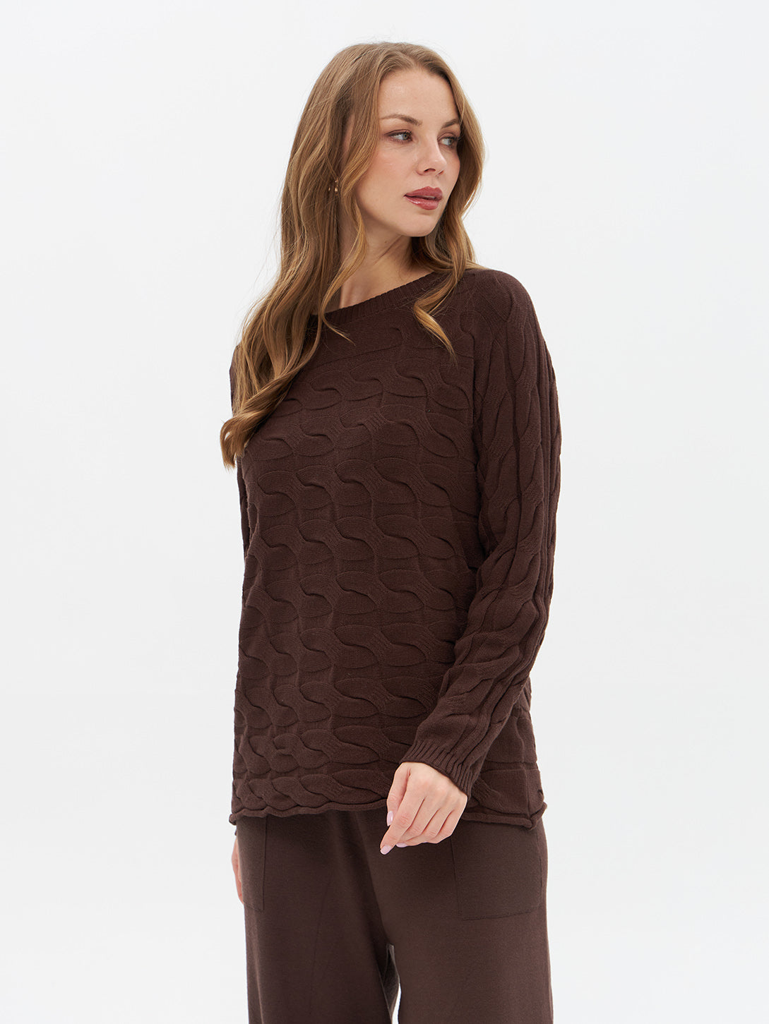 Pullover mit Struktur-Wellenmuster