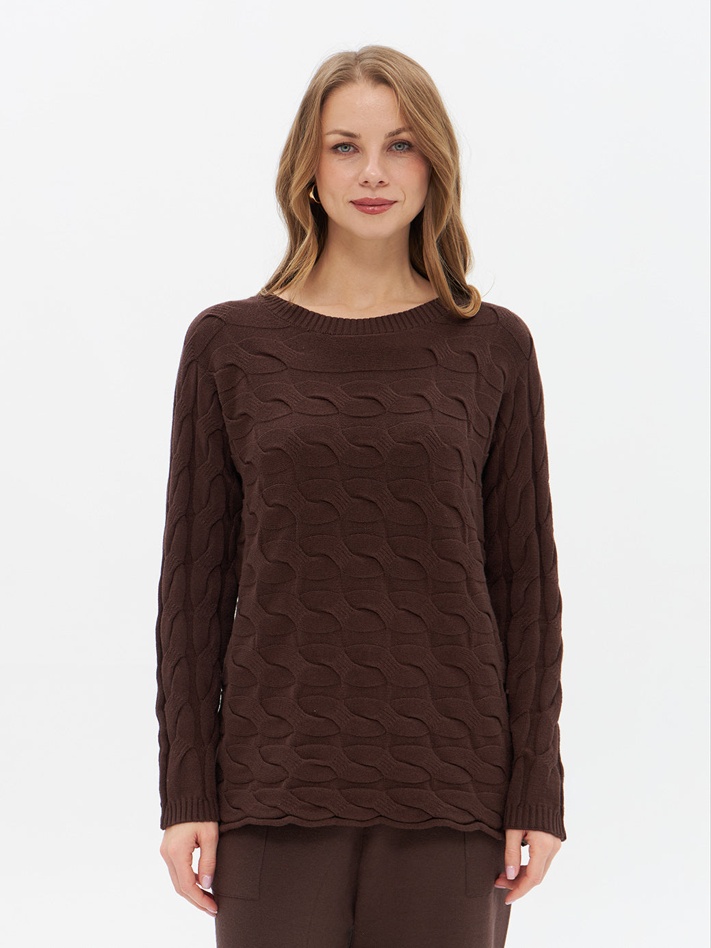 Pullover mit Struktur-Wellenmuster