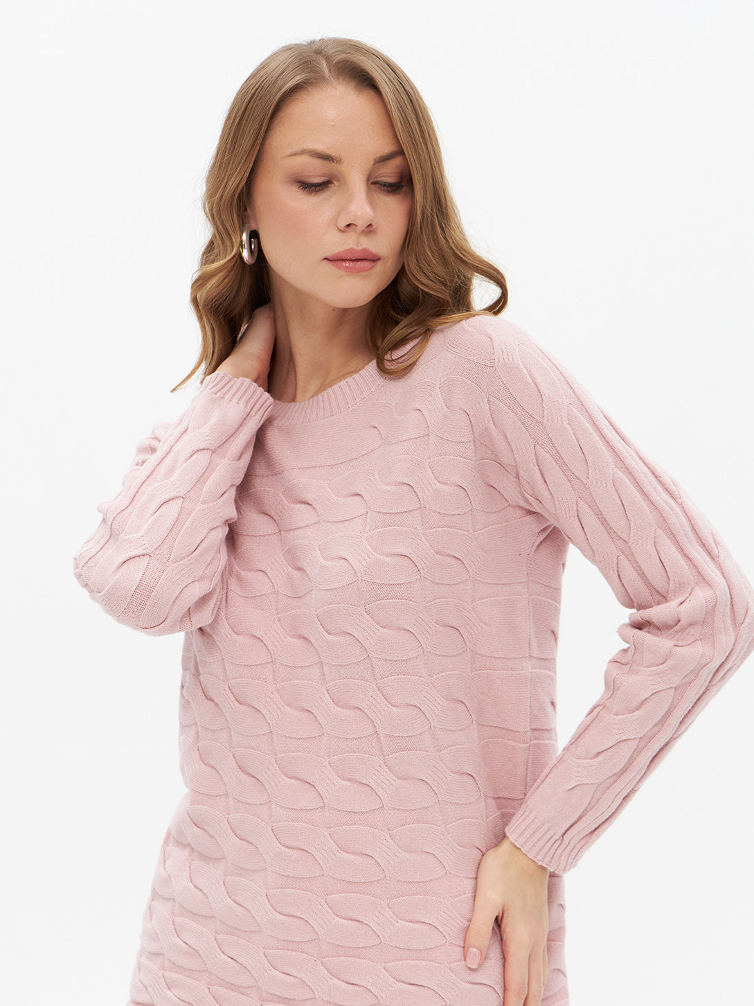 Pullover mit Struktur-Wellenmuster