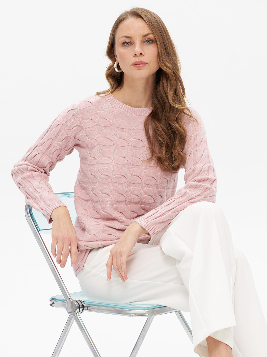 Pullover mit Struktur-Wellenmuster