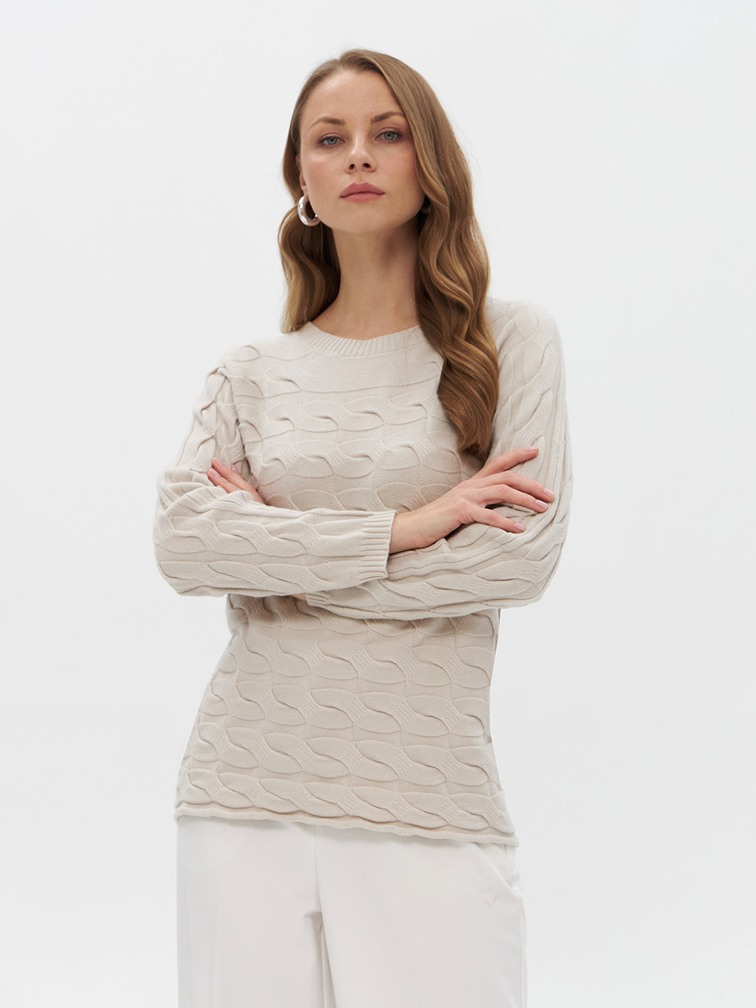 Pullover mit Struktur-Wellenmuster