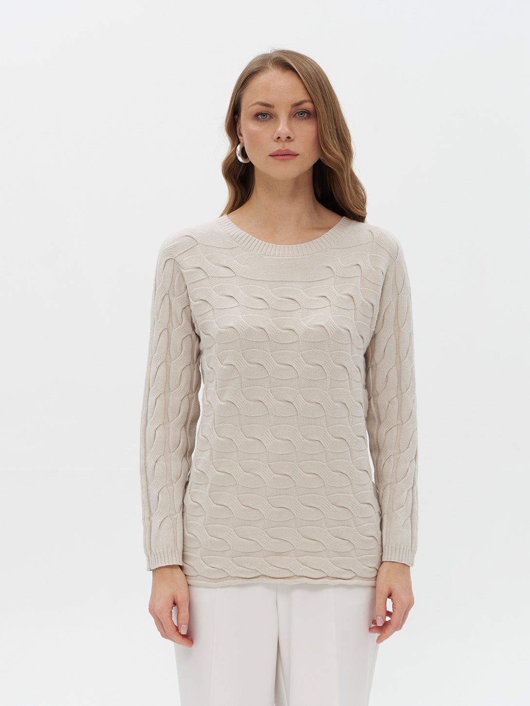 Pullover mit Struktur-Wellenmuster