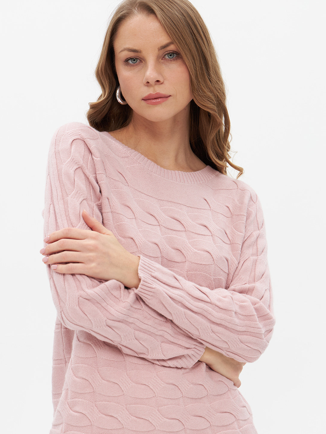Pullover mit Struktur-Wellenmuster