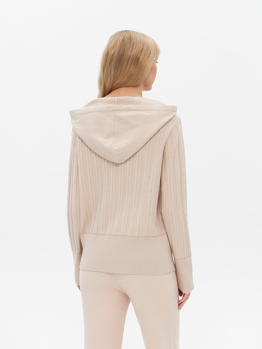Kapuzenpullover mit Rippstrick-Muster