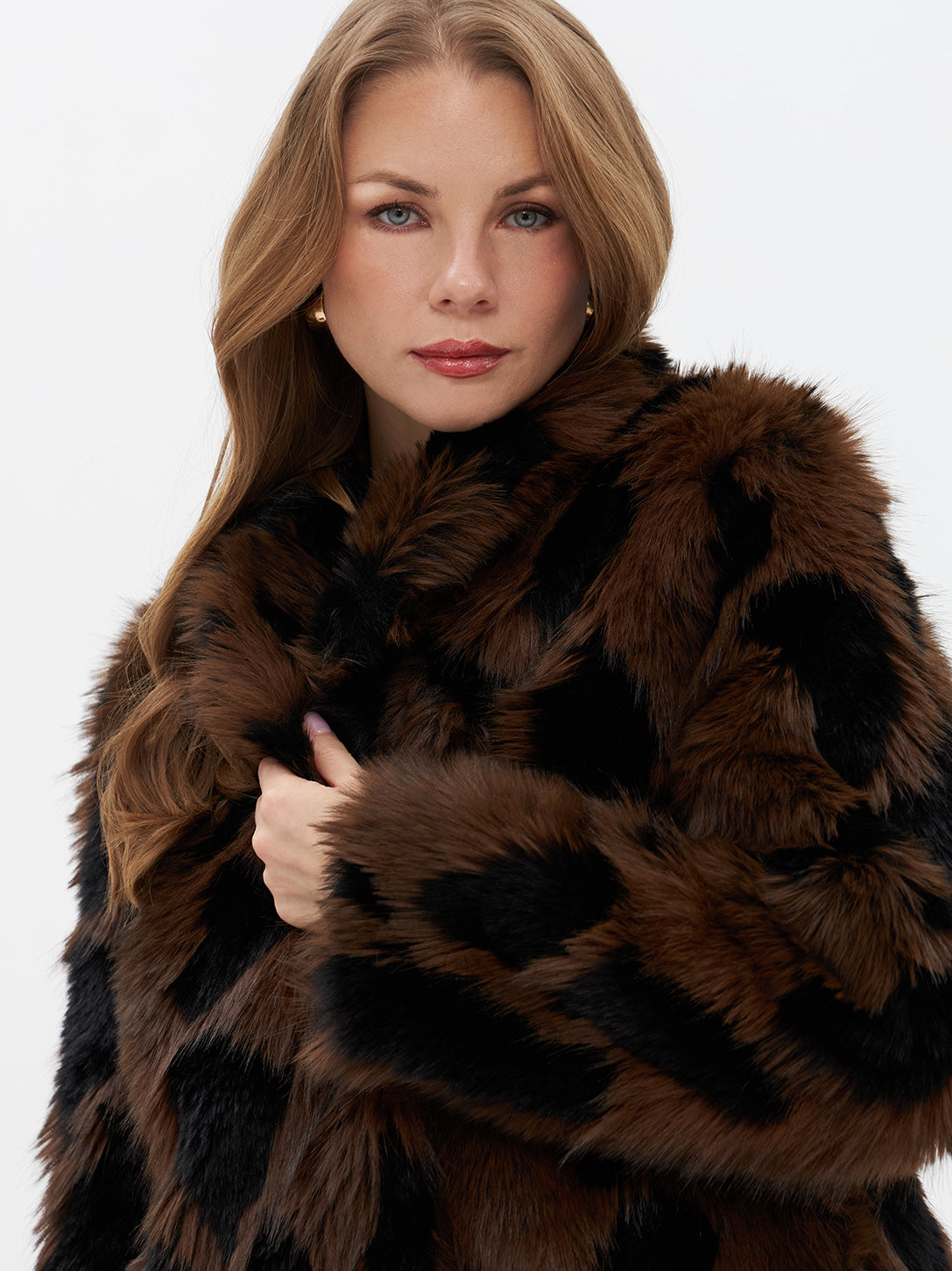 Jacke in flauschiger Kunstfell-Optik