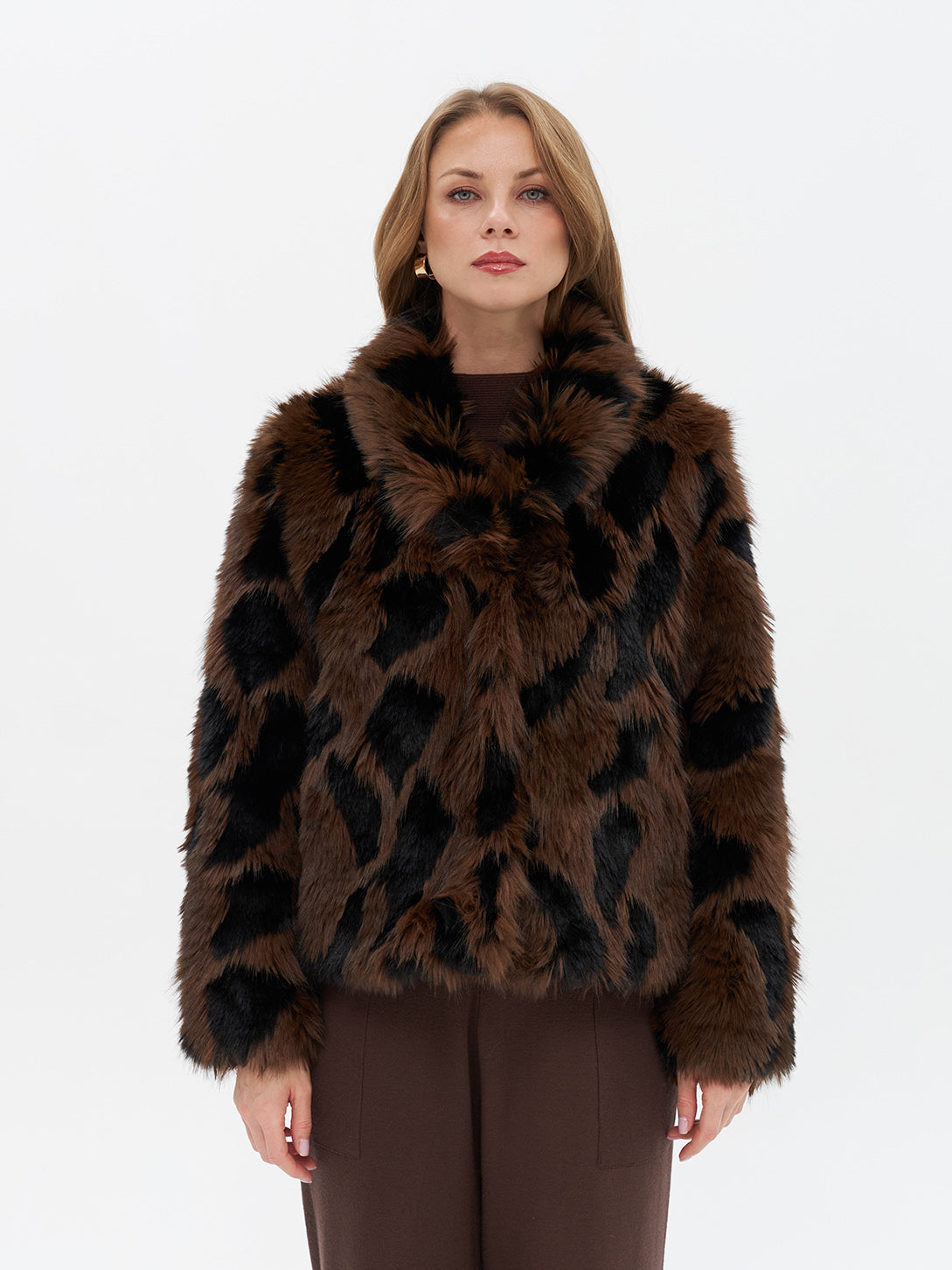 Jacke in flauschiger Kunstfell-Optik