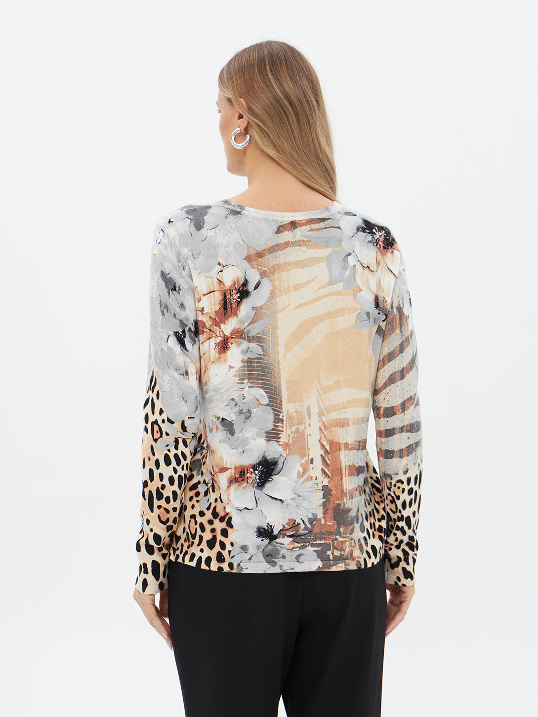 Pullover mit abstraktem Leoparden Muster