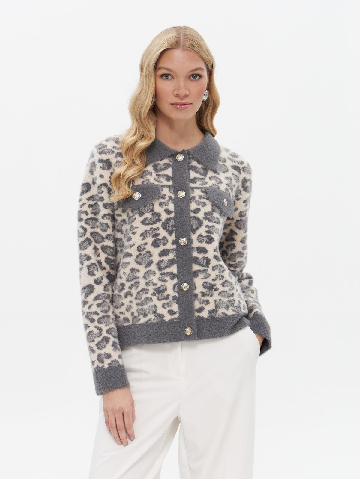 Cardigan mit Leopardenmuster