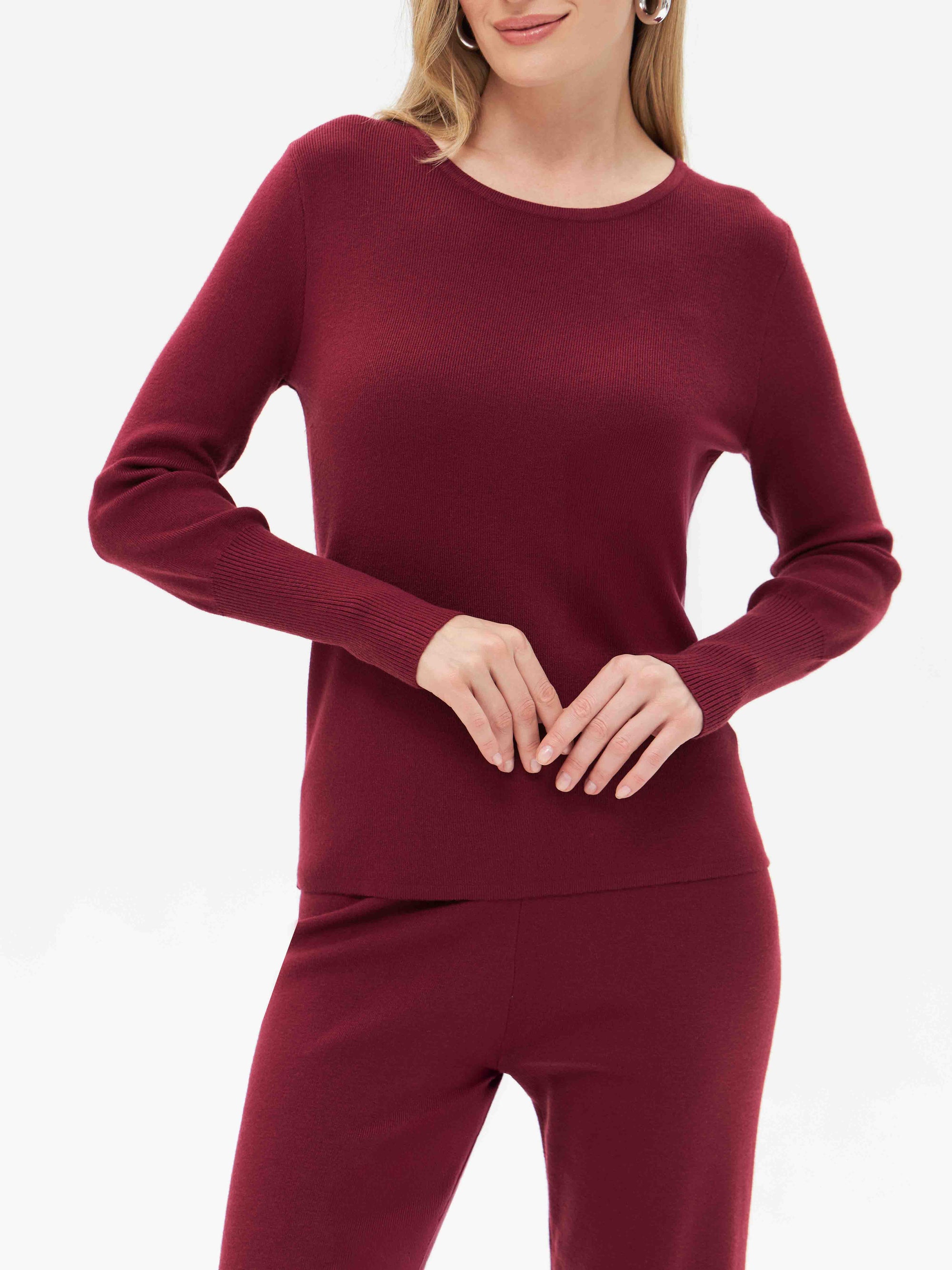 Feinstrickpullover mit Rundhalsausschnitt
