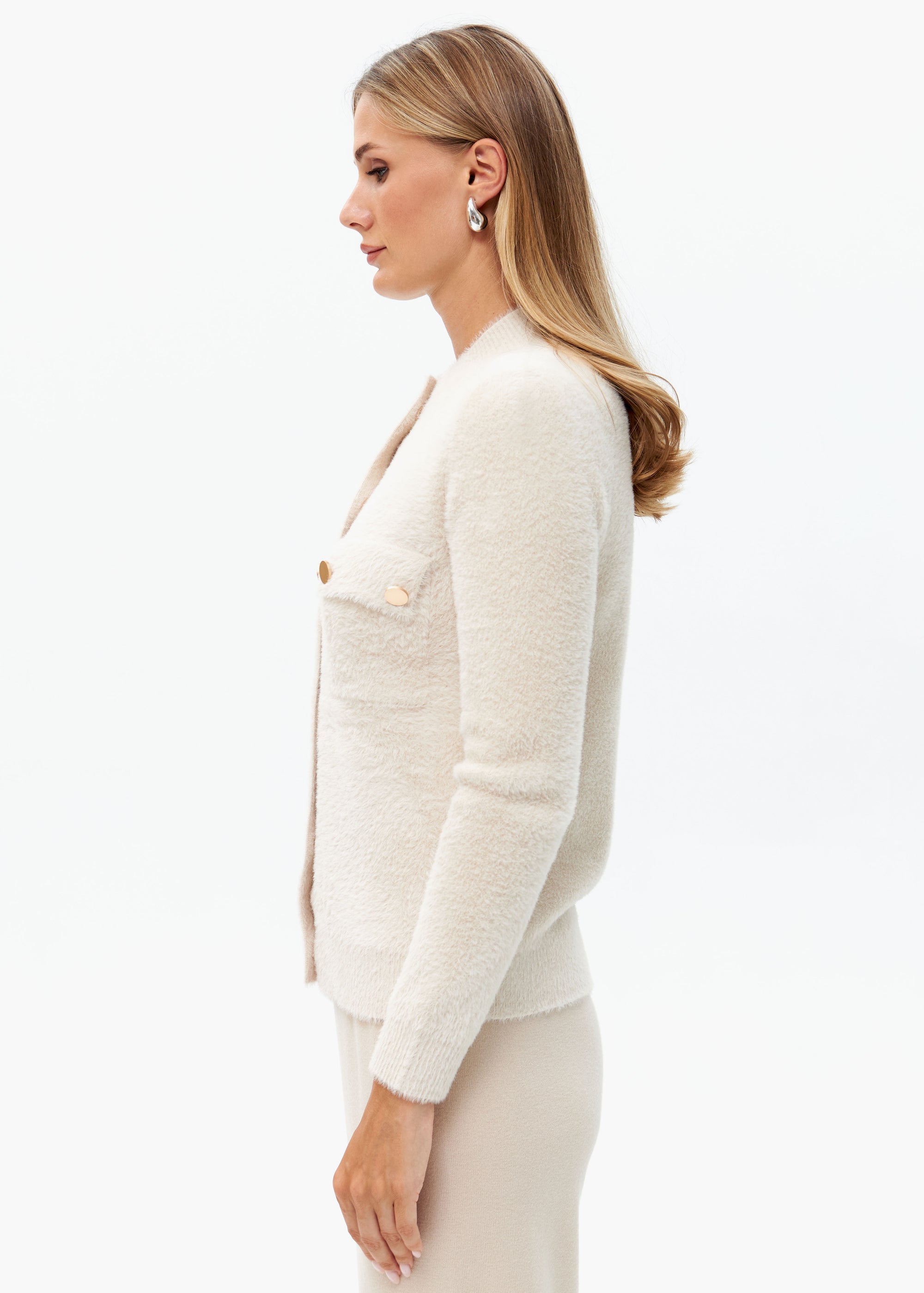 Cardigan mit aufgesetzten Taschen