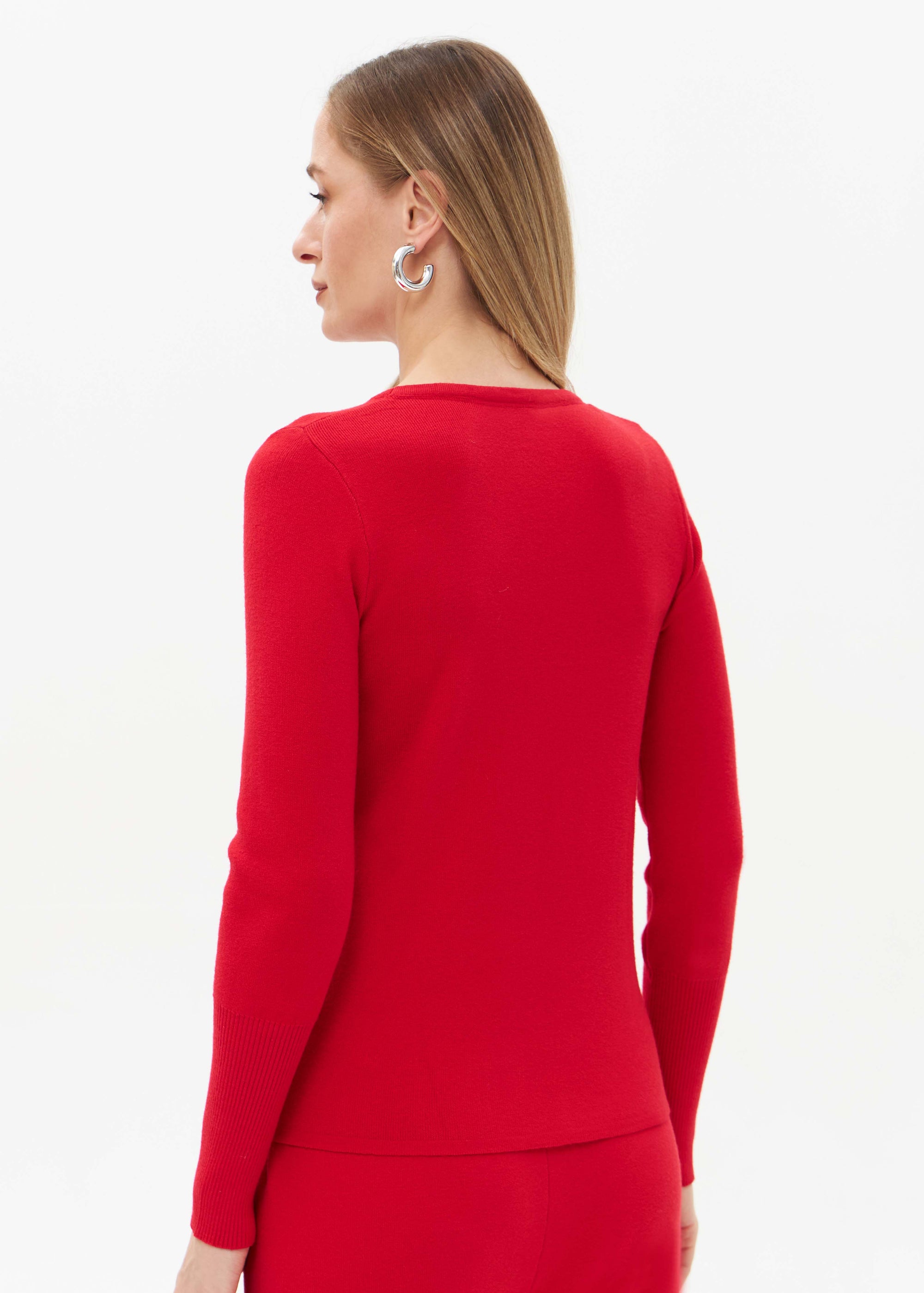 Feinstrickpullover mit Rundhalsausschnitt