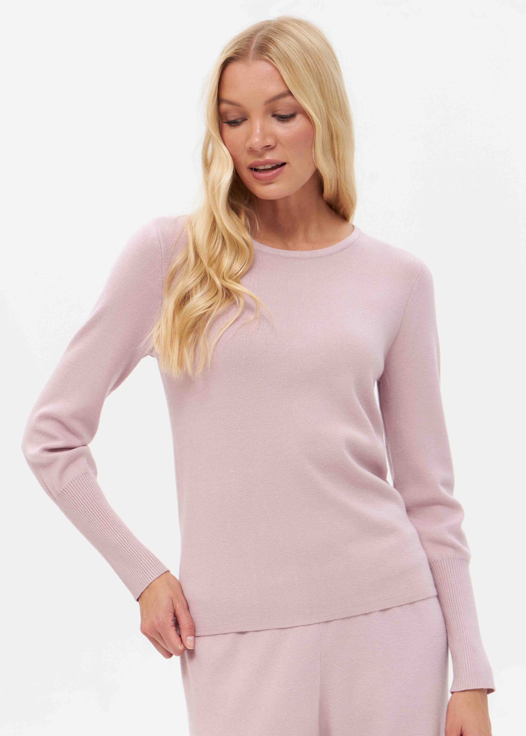 Feinstrickpullover mit Rundhalsausschnitt