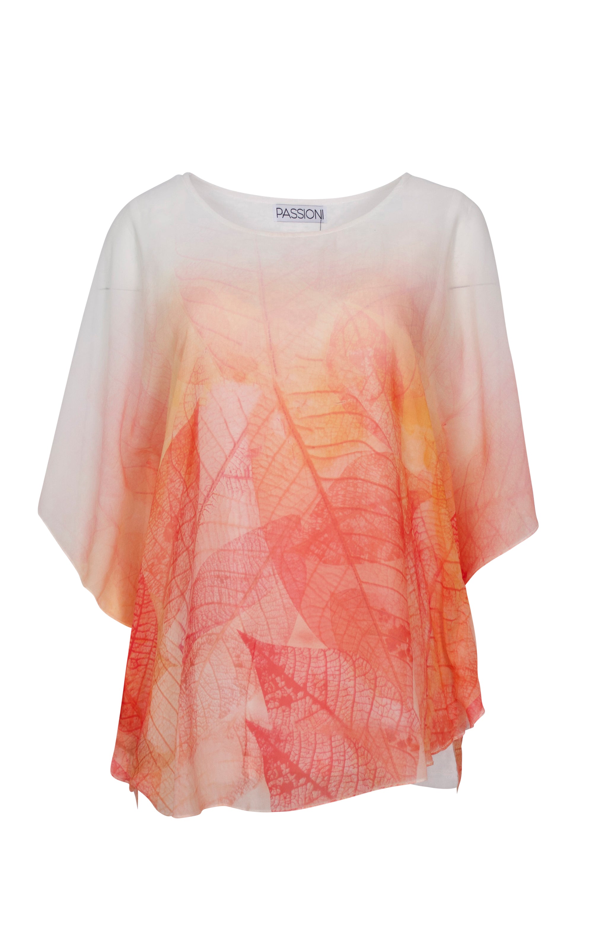 Chiffontunika mit Blätterprint
