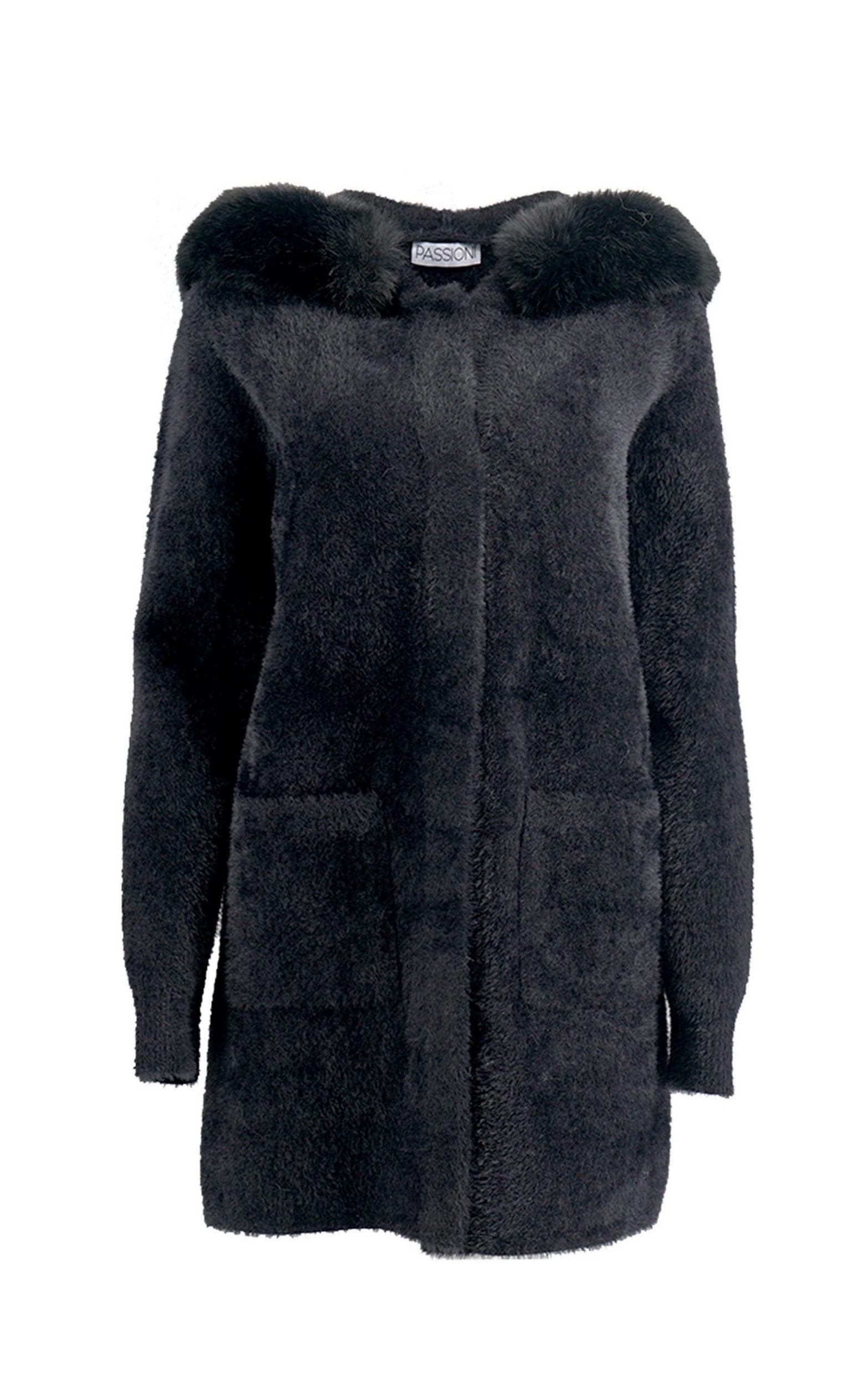 Winterjacke Stylische Winterjacke mit weichem Webpelz Kapuze