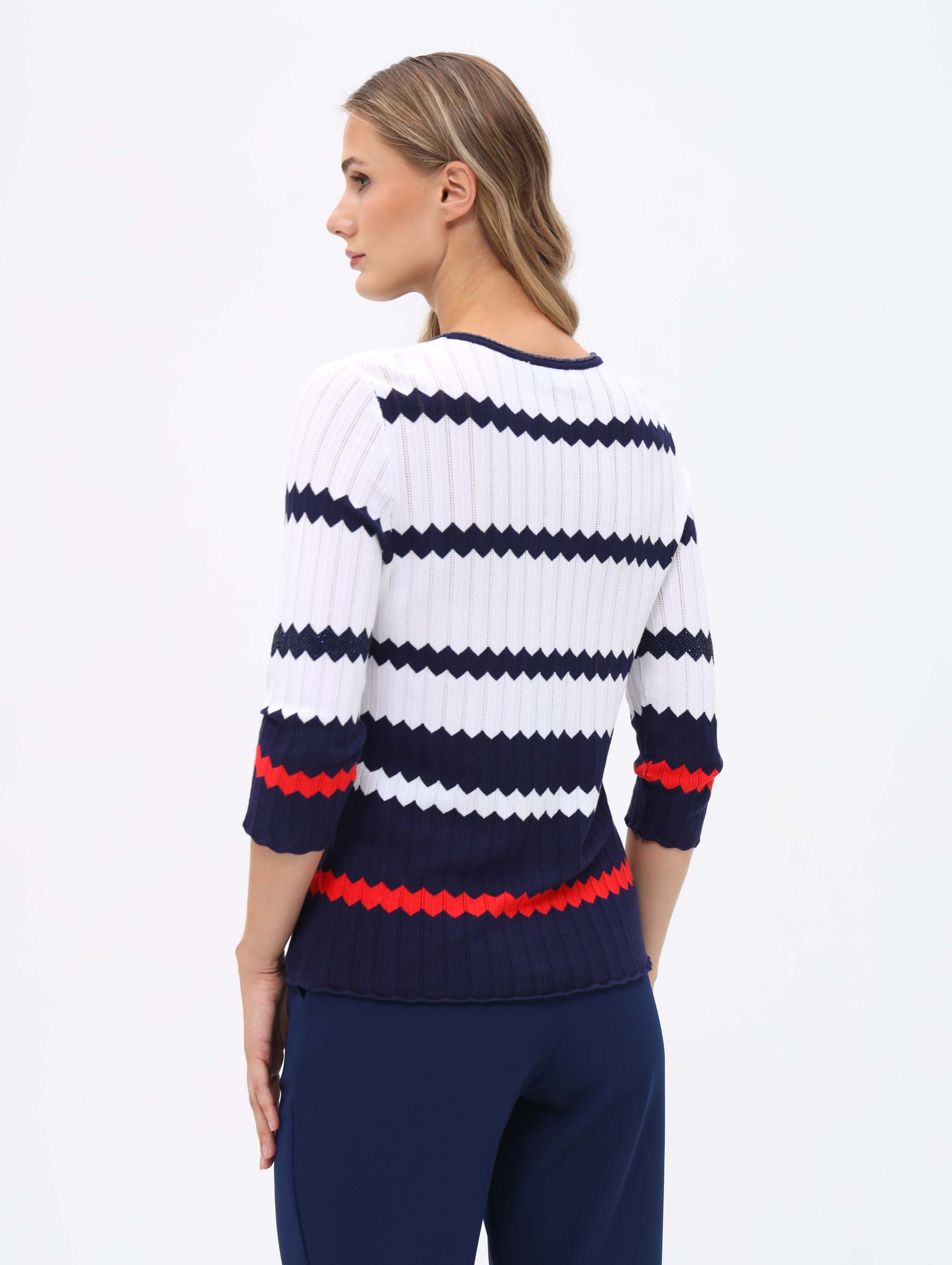 Pullover mit Zick-Zack-Streifen-Design