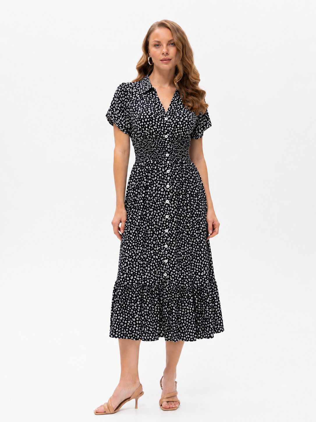Hemdblusenkleid mit Blumenprint