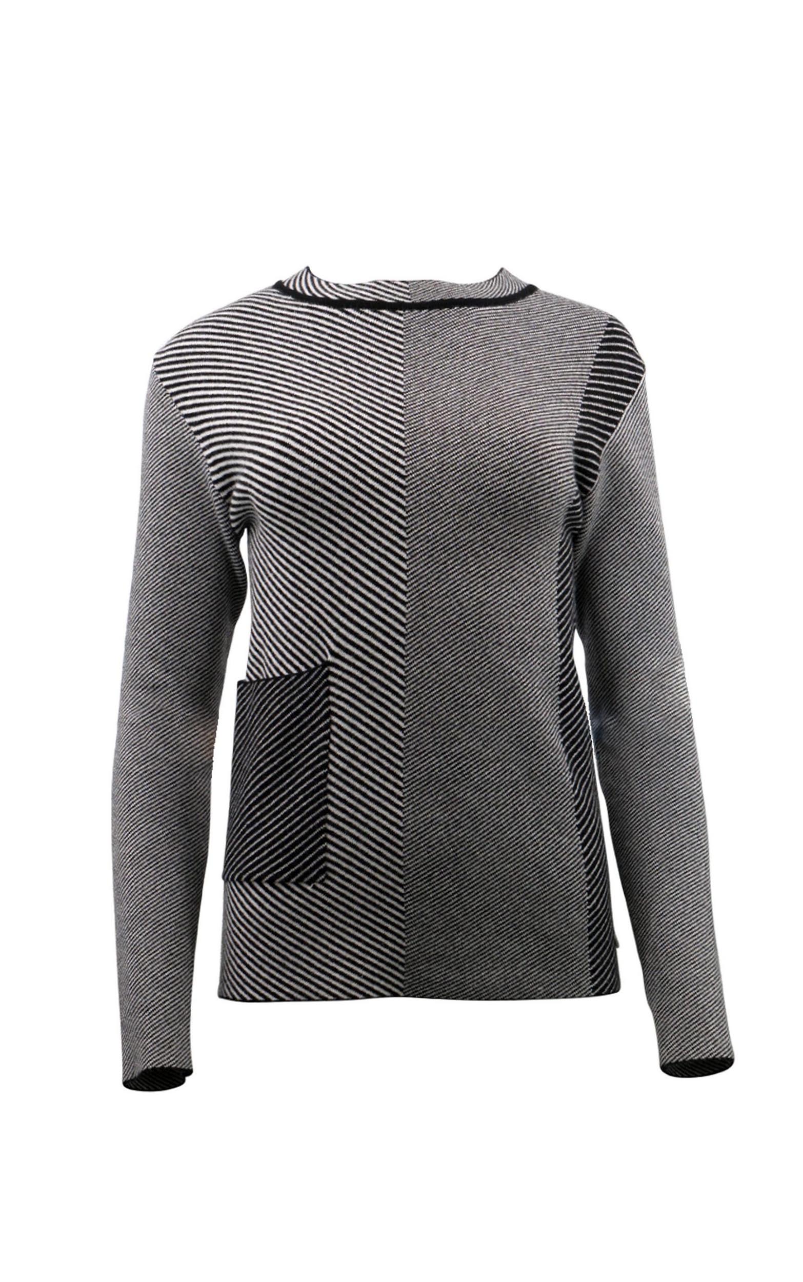 Turtleneck Pullover mit Kontraststreifenmuster